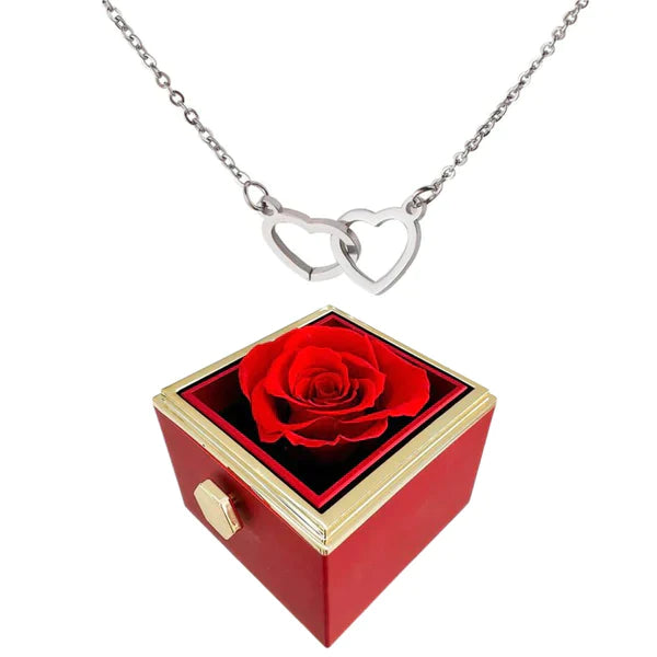 ✨Eternal Rose Necklace with Two Hearts💕