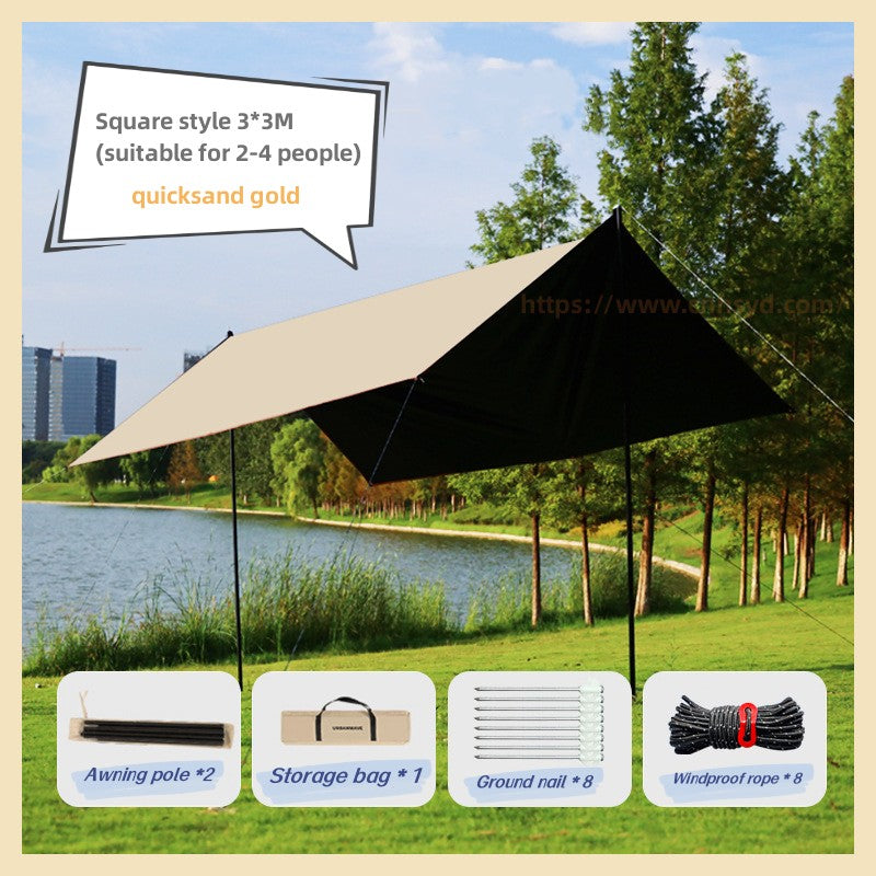 Black glue sun block Camping Tarp Portable Lightweight Waterproof Camping Tent Tarp, UV Protection Camping Hammock Tarp