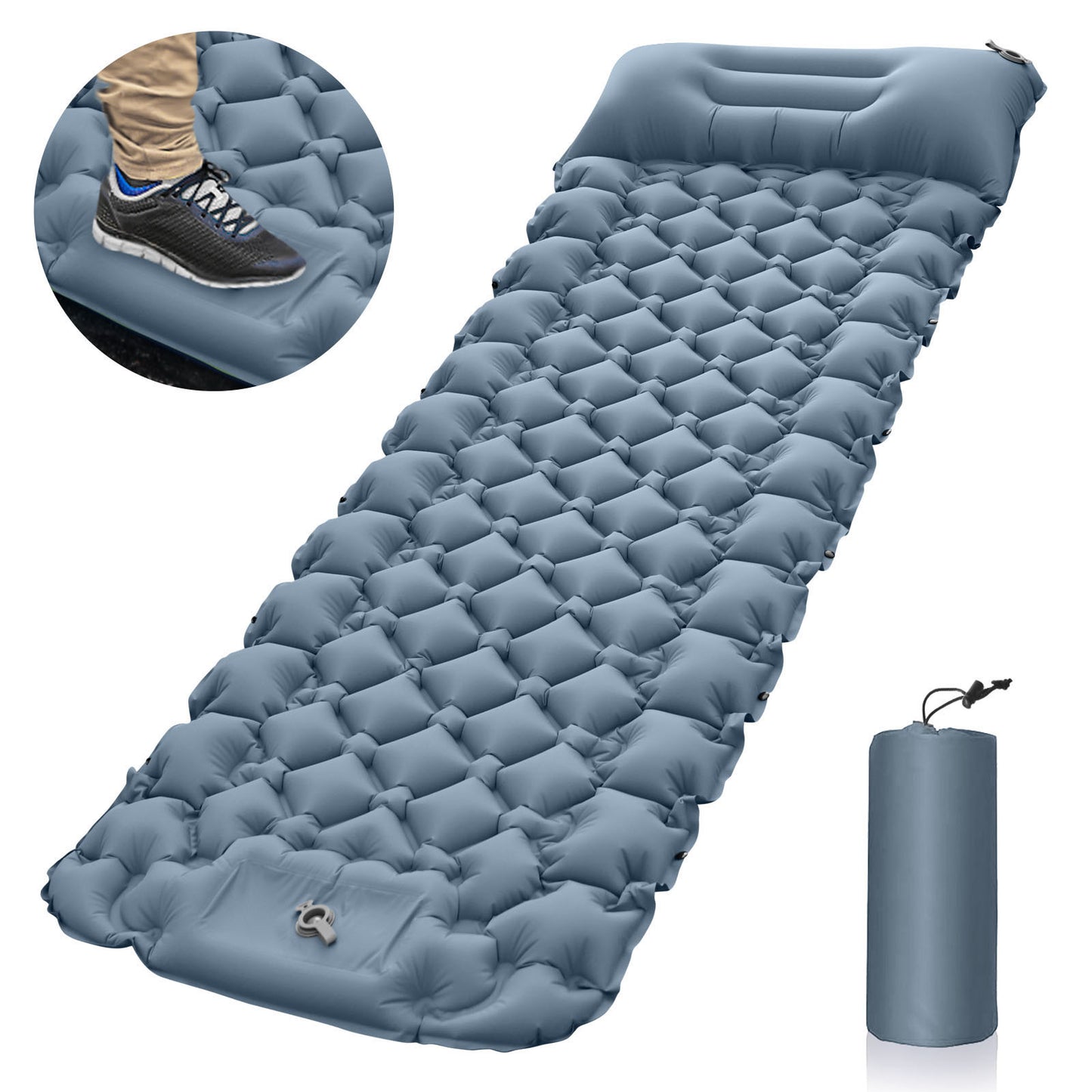 Outdoor Inflatable Mat Lightweight Carrying Camping Footsteps Moisture-proof Inflatable Sleeping Mat
