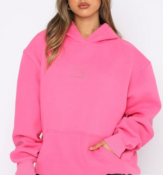 White Fox Boutique Right On The Line Hoodie-PINK