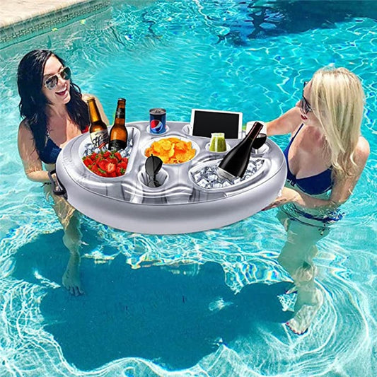 🔥🔥🔥Summer Pool Party Bucket Drinks Wine Cup Holder Inflatable Pool Float Beer Table Beach Swimmin Pool Drinking Cooler Bar Tray