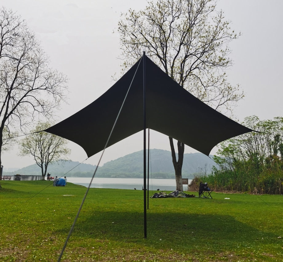 Black glue sun block Camping Tarp Portable Lightweight Waterproof Camping Tent Tarp, UV Protection Camping Hammock Tarp