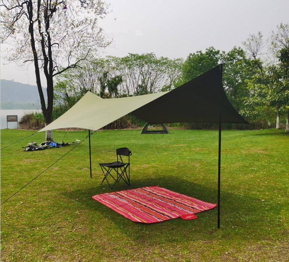 Black glue sun block Camping Tarp Portable Lightweight Waterproof Camping Tent Tarp, UV Protection Camping Hammock Tarp