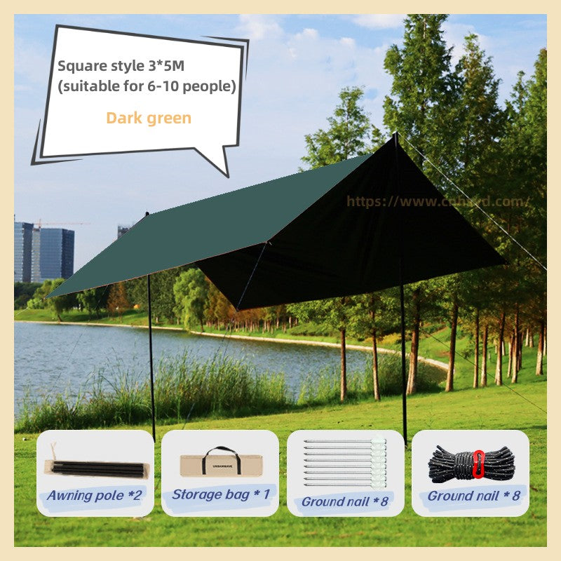 Black glue sun block Camping Tarp Portable Lightweight Waterproof Camping Tent Tarp, UV Protection Camping Hammock Tarp