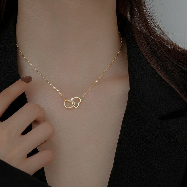 ✨Eternal Rose Necklace with Two Hearts💕