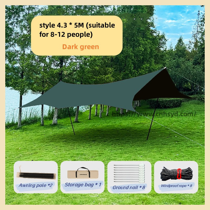 Black glue sun block Camping Tarp Portable Lightweight Waterproof Camping Tent Tarp, UV Protection Camping Hammock Tarp