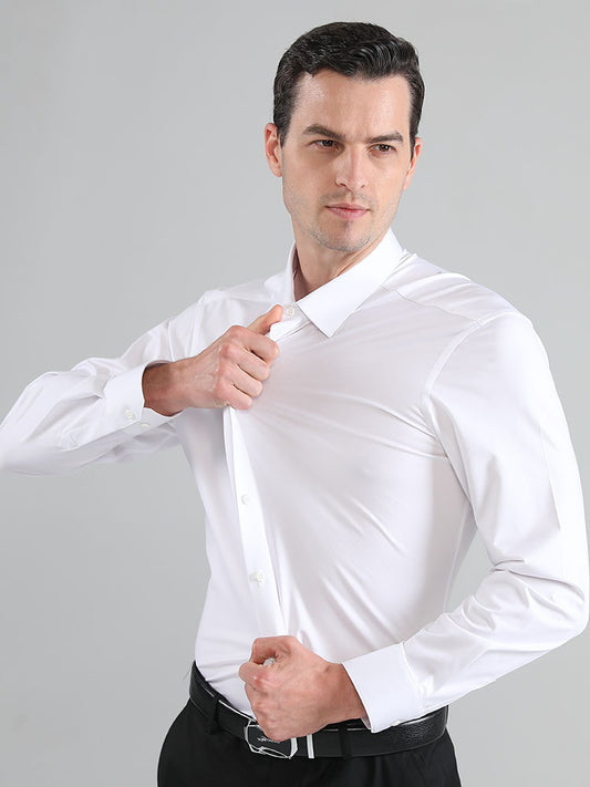 MENS WRINKLE-PROOF LONG SLEEVE BUTTONED SHIRT - Designed for  business/work casual