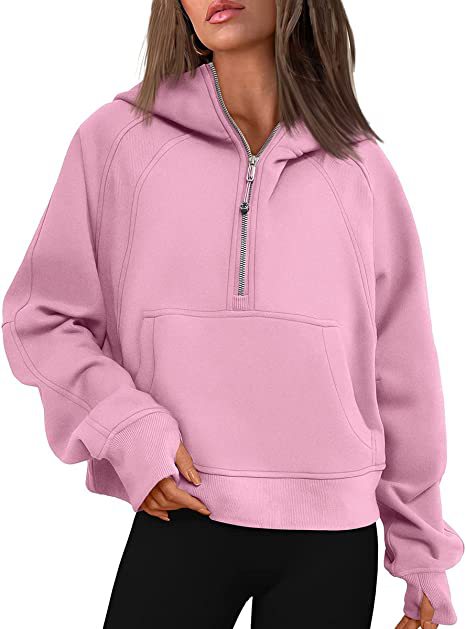 Yoga wear women's sports half-zip hoodie sweater loose short autumn and winter