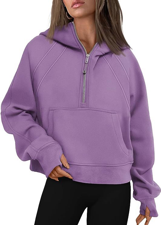 Yoga wear women's sports half-zip hoodie sweater loose short autumn and winter