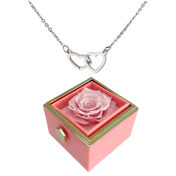 ✨Eternal Rose Necklace with Two Hearts💕