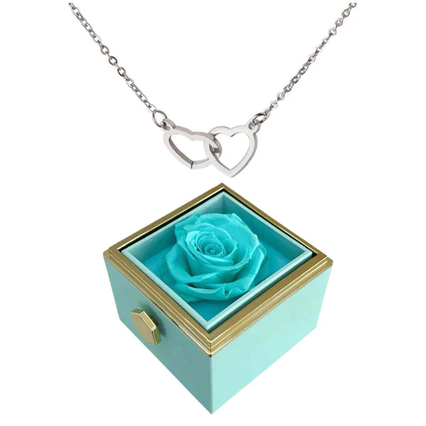 ✨Eternal Rose Necklace with Two Hearts💕