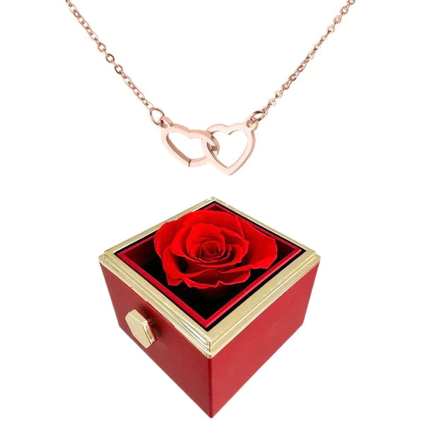 ✨Eternal Rose Necklace with Two Hearts💕