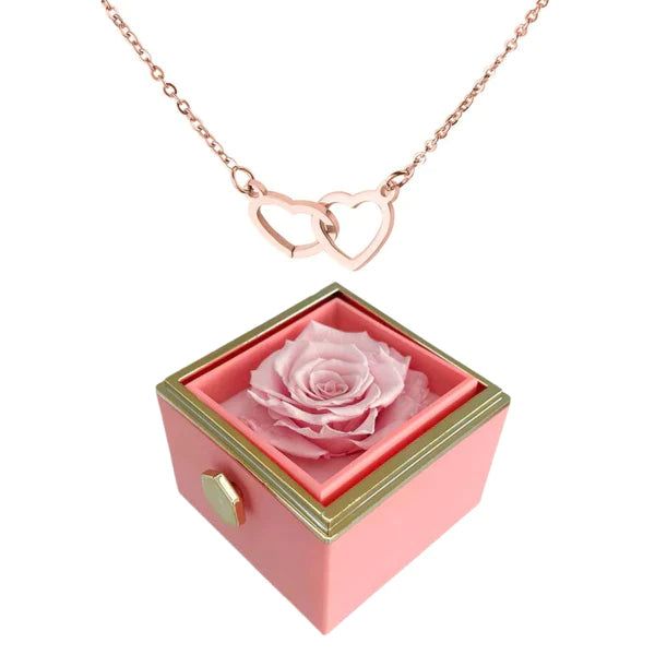 ✨Eternal Rose Necklace with Two Hearts💕