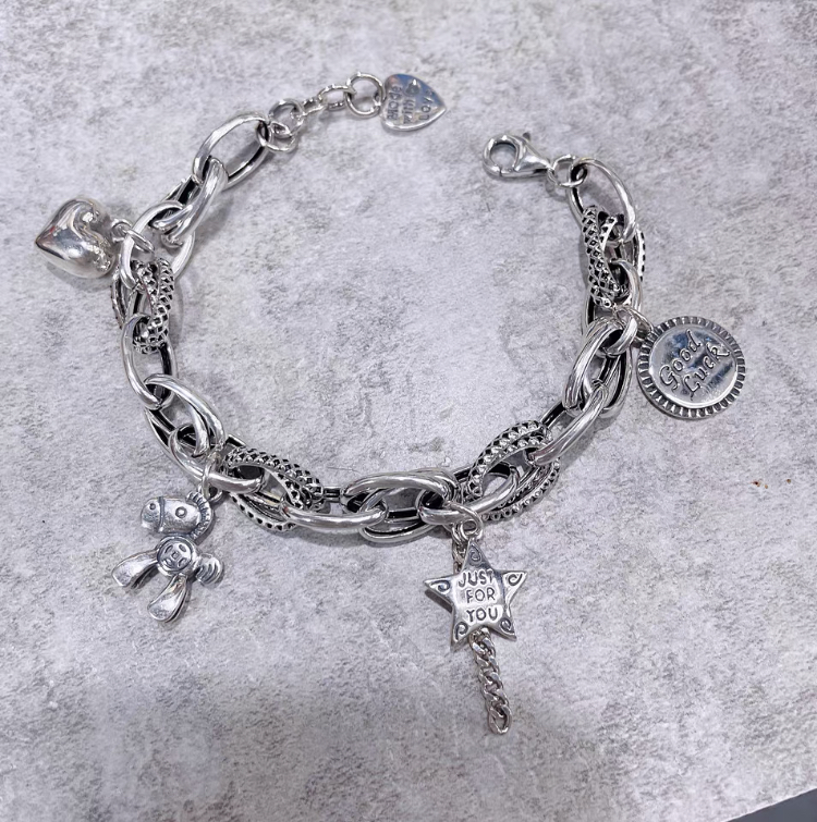 S925 Sterling Silver Fashion Lucky Trendy Bracelet
